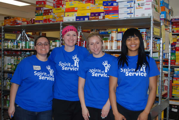 College of Saint Mary Spirit of Service Day Team at Catholic Charities Juan Diego Center