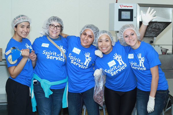 College of Saint Mary Spirit of Service Day Team Working at the Food Bank for the Heartland